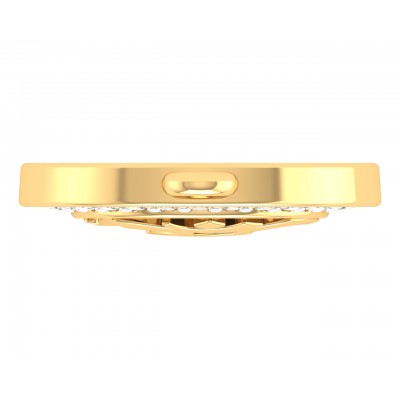 Om 12mm charm in hallmarked Gold with round brilliant diamonds